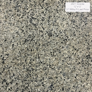 2021 12x12 Polished Granite Tiles $7.99 Sq. Ft. (27 Sq. Ft. Left) 2021 12x12 Polished Granite Tiles $7.99 Sq. Ft. (27 Sq. Ft. Left)