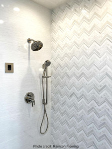 Mother of Pearl Island Pearl Mosaic Tile (Thassos and Mother of Pearl Mosaic) 12"×12.2" $59 Per Sheet Marble & Shell Mosaic Mother of Pearl Island Pearl Mosaic Tile (Thassos and Mother of Pearl Mosaic) 12"×12.2" $59 Per Sheet Marble & Shell Mosaic
