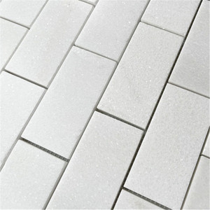 Thassos White Marble 2x4 Grand Brick Subway Mosaic Tile Honed Thassos White Marble 2x4 Grand Brick Subway Mosaic Tile Honed