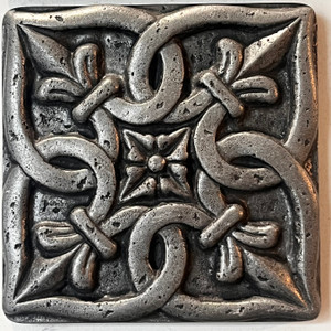 FACES OF NATURE CAST INSERT Pewter Criss Cross Cast 4"X4" TILES