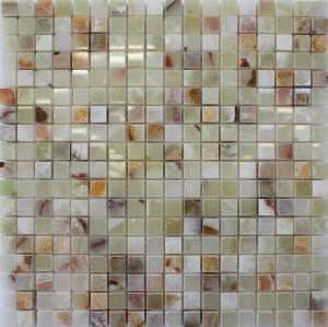 Green Onyx Tumbled 5/8"x5/8" Mosaic 12x12 Green Onyx Tumbled 5/8"x5/8" Mosaic 12x12