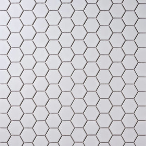 Alameda White Matte 2" Hexagon Mosaic 12"x12" Alameda White Matte 2" Hexagon Mosaic 12"x12"
