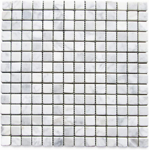 Carrara White Marble 5/8x5/8 Square Mosaic Tile Tumbled Carrara White Marble 5/8x5/8 Square Mosaic Tile Tumbled