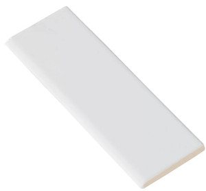 Ice White Gloss 3x12 Bullnose Finished on 12" Side Ice White Gloss 3x12 Bullnose Finished on 12" Side