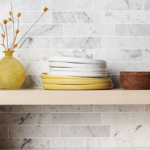 Carrara Honed 2"x8" Marble Tiles Carrara Honed 2"x8" Marble Tiles