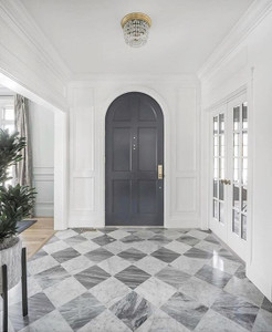 Bardiglio Nuvolato Polished 12x12 & Italian Carrara Polished 12x12 Set in Checkerboard Bardiglio Nuvolato Polished 12x12 & Italian Carrara Polished 12x12 Set in Checkerboard