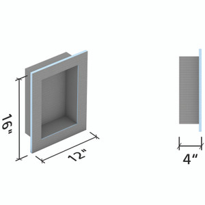 wedi Shower Niche 16" x 12"
16 in. × 12 in. x 4 in. exterior | 12 in. x 8 in. x 3 1/2 in. interior
1 pc
US3000004 wedi Shower Niche 16" x 12"
16 in. × 12 in. x 4 in. exterior | 12 in. x 8 in. x 3 1/2 in. interior
1 pc
US3000004