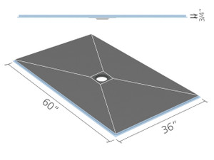 Wedi Fundo Ligno Base (Center Drain) 36 in. x 60 in. 1 pc US9200003 Wedi Fundo Ligno Base (Center Drain) 36 in. x 60 in. 1 pc US9200003
