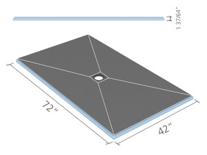 Wedi Fundo Primo Base (Center Drain) 42 in. x 72 in. 1 piece US9100008 Wedi Fundo Primo Base (Center Drain) 42 in. x 72 in. 1 piece US9100008