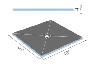 Wedi Fundo Primo Base (Center Drain) 48 in. x 48 in. 1 piece US9100003 Wedi Fundo Primo Base (Center Drain) 48 in. x 48 in. 1 piece US9100003