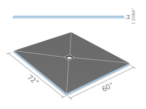 Wedi Fundo Primo Base (Center Drain) 60 in. x 72 in. 1 piece US9100012 Wedi Fundo Primo Base (Center Drain) 60 in. x 72 in. 1 piece US9100012