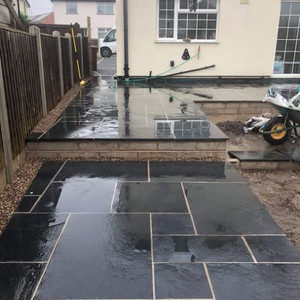 Belgium Black Limestone Natural French Versailles Pattern Handcut