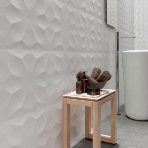 3D Wall White Matte Diamond 16x32 3D Wall White Matte Diamond 16x32