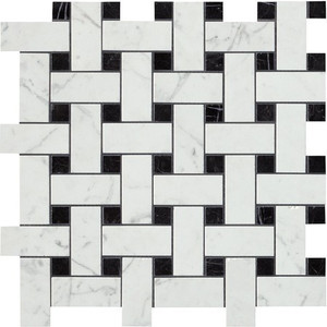 Marvel Stone Cold Lappato Basketweave Mosaics Marvel Stone Cold Lappato Basketweave Mosaics