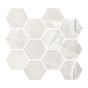 Absolute White Hexagon Mosaics Absolute White Hexagon Mosaics