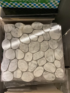 Boneyard Closeout! Carrara Spindrift Flat Pebbles 12x12 Marble Tile - $15.99/Sq Ft - LAST PRICE! Boneyard Closeout! Carrara Spindrift Flat Pebbles 12x12 Marble Tile - $15.99/Sq Ft - LAST PRICE!