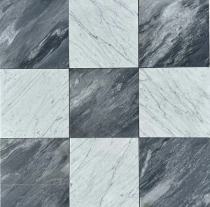 Checkerboard Carrara and Bardiglio Nuvolato Marble Honed 12x12 Checkerboard Carrara and Bardiglio Nuvolato Marble Honed 12x12