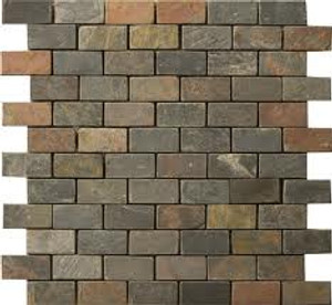 Multi-Jak Slate 1x2 12x12 Mesh Slate Mosaic Tiles Multi-Jak Slate 1x2 12x12 Mesh Slate Mosaic Tiles
