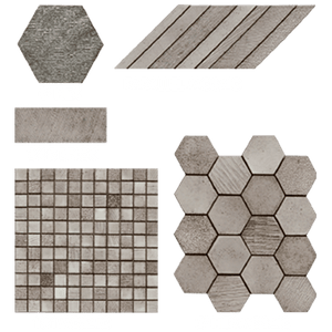 Lava Wakari 1x1 Mosaic, 6" Hexagon Tiles, Lava Wakari 1x1 Mosaic, 6" Hexagon Tiles,