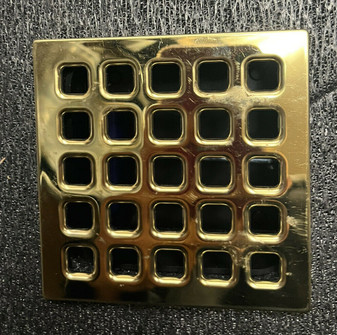 USG Durock Shower System- Pro Series Grate- 4” Professional Grate Polished Gold