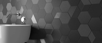 Subway Lab Mini Hexa Canale Graphite Matte 6"x7" Ceramic Wall Tile Collection