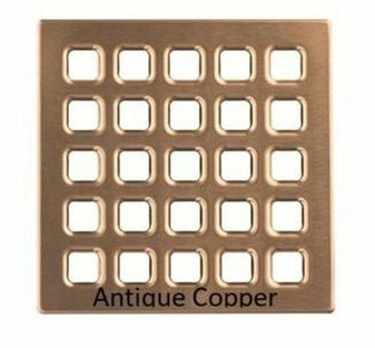 USG Durock Shower System- Pro Series Grate- 5" Professional Grate Antique Copper