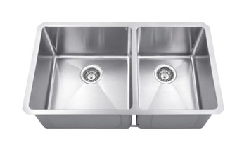 32" Undermount Double Basin Stainless Steel Kitchen Sink Model:HMS260L