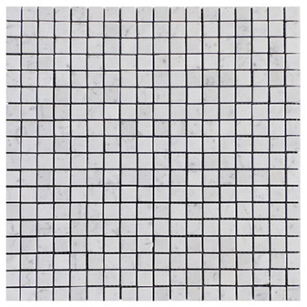 Carrara White Italian Marble 5/8" x 5/8" Mosaic Tile Honed