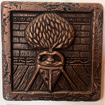 FACES OF NATURE CAST INSERT COPPER CAST TREE VASE 4"X4" TILES