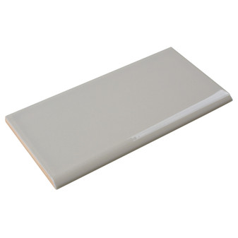 Tender Gray Gloss 3"x6" 6" Side Surface Bullnose Edge Pieces
