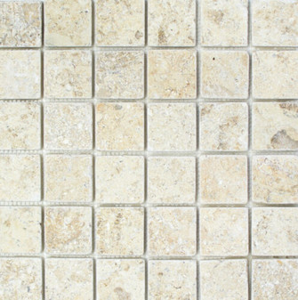 Suede Gold Tumbled 2x2 Mosaics 12x12 Mesh