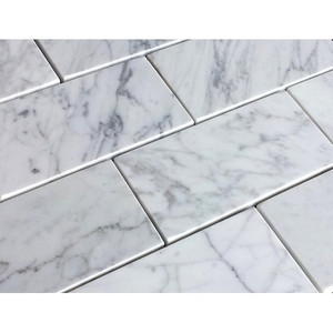Italian Carrara Premium Honed 3x6 Marble Subway Tiles