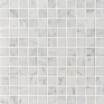 Carrara Polished Square 1"x1" Marble Mosaic Tile 12x12 Mesh