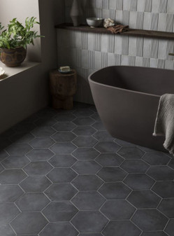 Black Fox 8" Porcelain Hexagon Tiles