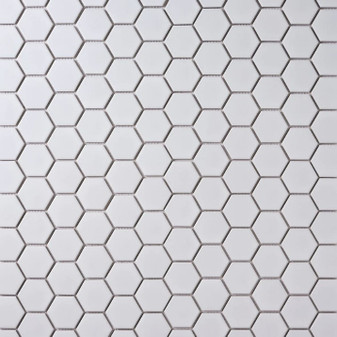 Alameda White Matte 2" Hexagon Mosaic 12"x12"