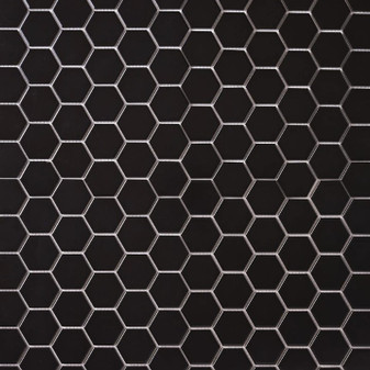 Alameda Black Matte 2" Hexagon Mosaic 12"x12"