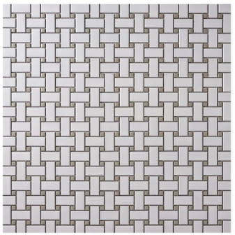 Alameda Basketweave with Gray Dot Mosaic 12x12