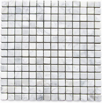 Carrara White Marble 5/8x5/8 Square Mosaic Tile Tumbled