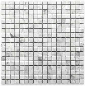Carrara White Marble 5/8x5/8 Square Mosaic Tile Honed