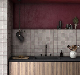 Argile 4"x4" Porcelain Tile -Concrete Tile