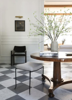 Italian Bardiglio Imperiale 12x12 & Italian Carrara White Honed 12x12 Set In Checkerboard Pattern