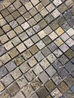 SL-45 SQ Gold Green Squares Mosaics 3/4"x3/4" 12x12 Mesh