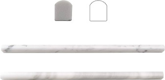 Italian Carrara White Polished 5/8x12 Pencil Molding