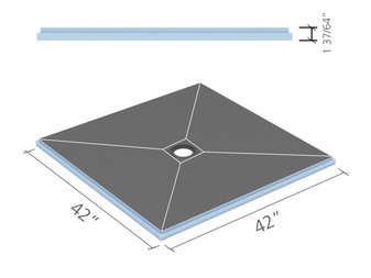 Wedi Fundo Primo Kit 42x42 42 in. x 42 in. 1 piece US2000015