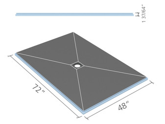 Wedi Fundo Primo Kit 48 in. x 72 in. 1 piece US2000012
