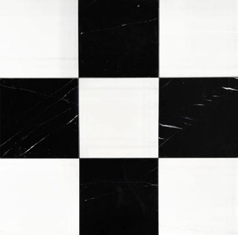 Bianco Dolomite Polished 12"x12" & Nero Marquina Polished 12"x12" Checkerboard Marble Tiles