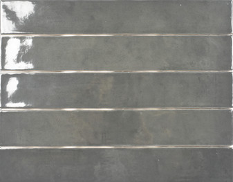Zellige Dark Gray Gloss 2.5"x16" Ceramic Wall Tiles