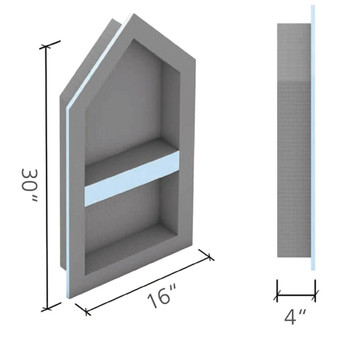 Wedi Shower Niches - 16" x 30" Cathedral Niche US3000016 Wedi Niche