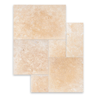 Ivory Premium Travertine Versailles Pattern Filled/ Honed