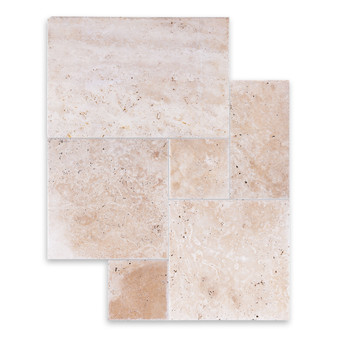 Ivory Premium Travertine Versailles Pattern Brushed/ Chiseled